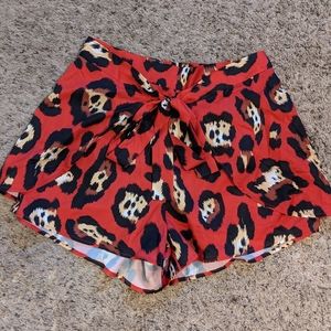 Nwot red cheetah print shorts